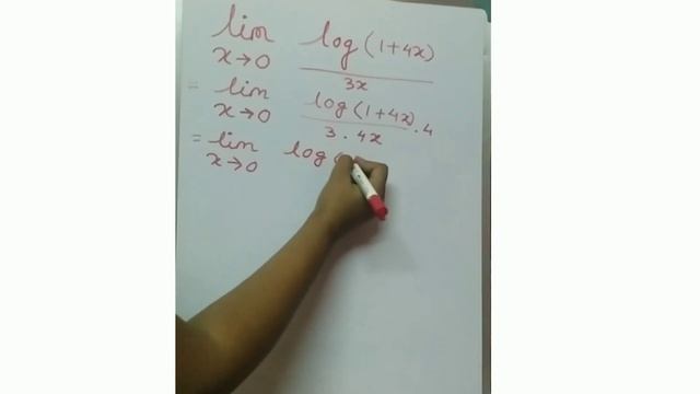 lim x=0 log (1+4x) / 3 solved | mathematics solution | limitations смотреть онлайн