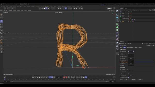 Spaghetti Text with Cinema 4D Spline and Rope Dynamics смотреть онлайн