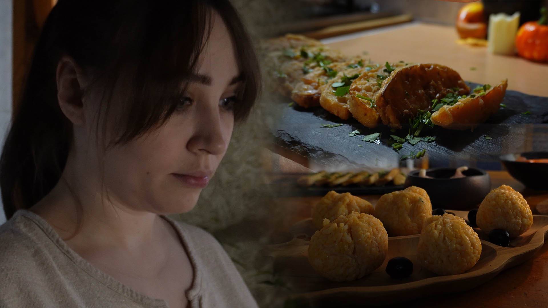 Halloween: Паучье гнездо, тыквы и сочная курица.