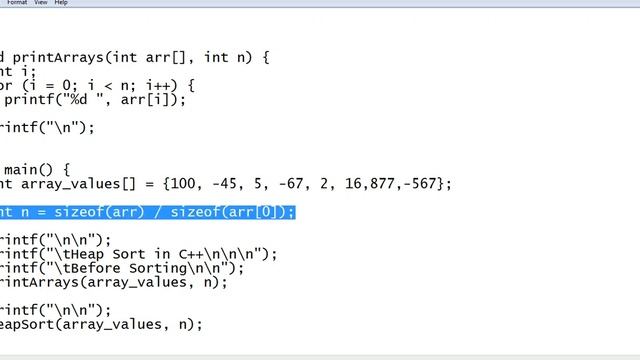 Heap Sort in C смотреть онлайн