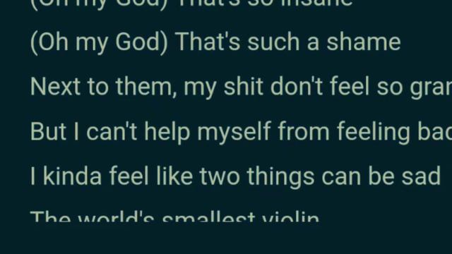 World's Smallest Violin +текст песни
