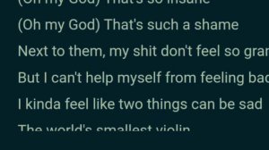 World's smallest violin +текст песни