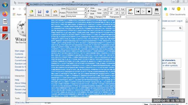 Make Genetic Music! - Listen to the SARS-CoV-2 protein sequences with Bio2MIDI freeware. смотреть онлайн