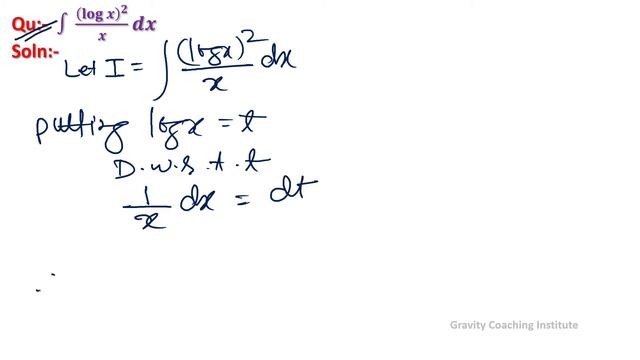 Q9 | ∫ (logx)^2/x dx | Integral of log x whole square / x | Ex 7.2 | Integrate: (log x)2 / x | XII смотреть онлайн