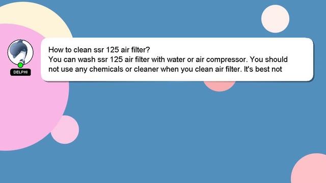 How to clean ssr 125 air filter? смотреть онлайн