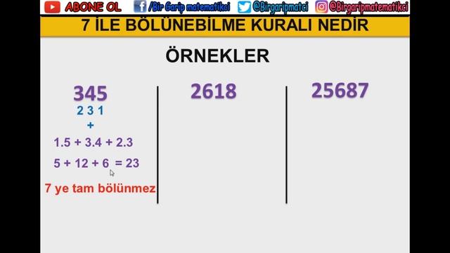 7 ile Bölünebilme Kuralı Nedir Örnekler/ Kısa kısa Matematik #8 смотреть онлайн
