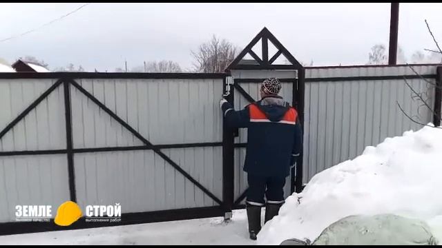 Строительство забора с откатными воротами в Кемерово, СДТ «Маручак», аллея 18 #забор #youtube смотреть онлайн