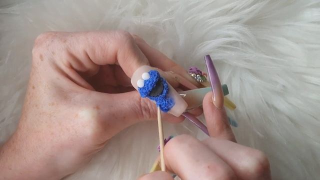 🍪 3D Cookie Monster 🍪 Nail Art Using Glitterbels Acrylic смотреть онлайн