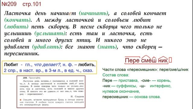 ГДЗ 4 класс, Русский язык, Упражнение. 209 Канакина В.П Горецкий В.Г Учебник, 2 часть смотреть онлайн