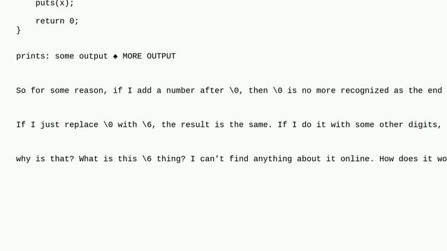 Digit after null terminator in C? смотреть онлайн