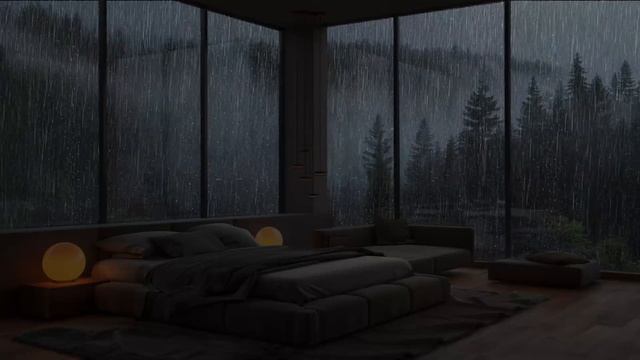 Thunderstorm & Rain On Windows Sounds For Sleeping | Lightning Drops Downpour Canvas Ambience смотреть онлайн