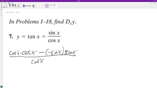 Find the derivative of y = tan x = sin x / cos x смотреть онлайн