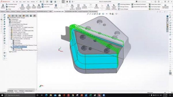 Generation of g code for work piece 2 using Solid Works CAM