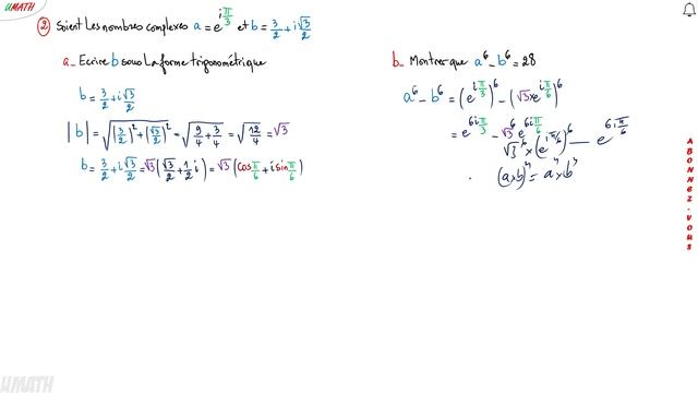 EXERCICE SUR LES NOMBRES COMPLEXES NIVEAU 2 BAC SCIENCE смотреть онлайн