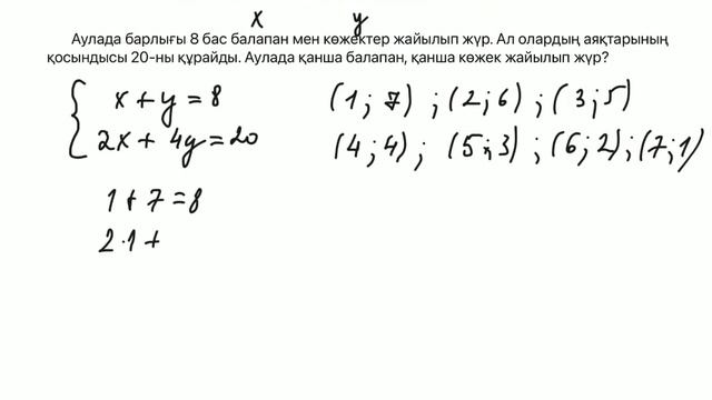 Екі айнымалысы бар сызықтық теңдеулер жүйелері. 6-сынып. Математика смотреть онлайн