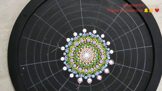 Dot mandala on wooden tray with Resin coating #29 - full video tutorial by shwetaart03 смотреть онлайн