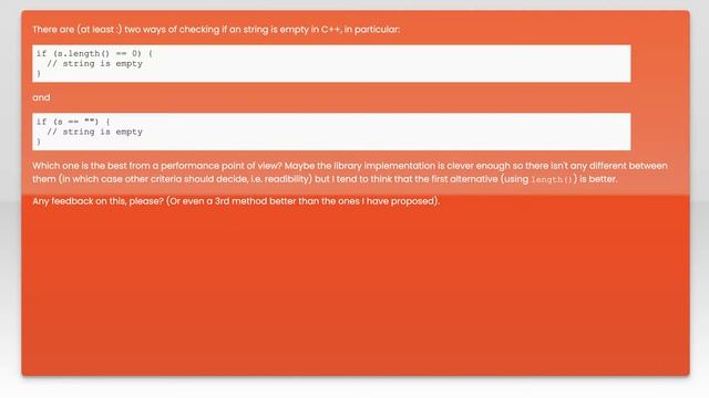 Checking for empty string in C++ alternatives смотреть онлайн