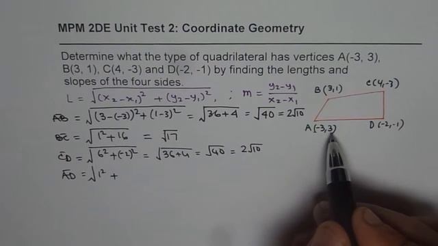 Test IB Find Length and Slope to Find Quadrilateral Type смотреть онлайн