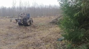 ГУСЕНИЧНЫЙ МИНИТРАКТОР ЛЕСОВОЗ в деле первые испытания в делянке