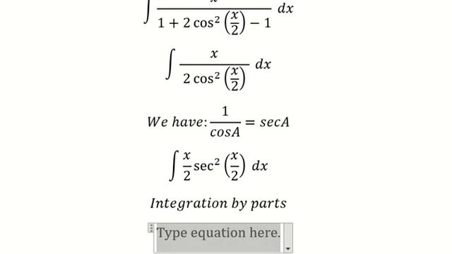 Calculus Help: Integral x/(1+cosx) dx - Integration by parts - Techniques - SOLVED!!! смотреть онлайн
