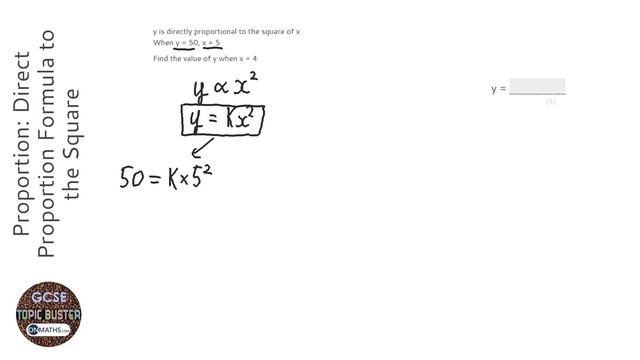Proportion: Direct Proportion Formula to the Square (Grade 7) - OnMaths GCSE Maths Revision смотреть онлайн