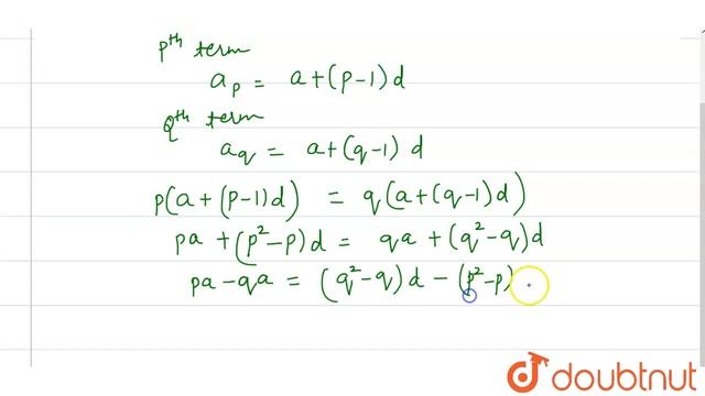 If p times the pth term of an AP is q times the qth term, then what is the `(p+q)th` term equal to смотреть онлайн