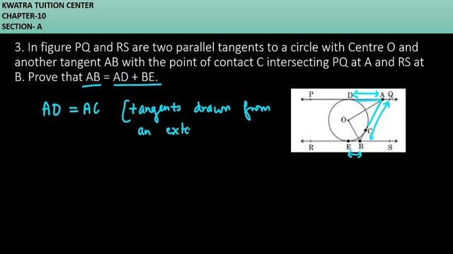 In figure PQ and RS are two parallel tangents to a circle with Centr смотреть онлайн