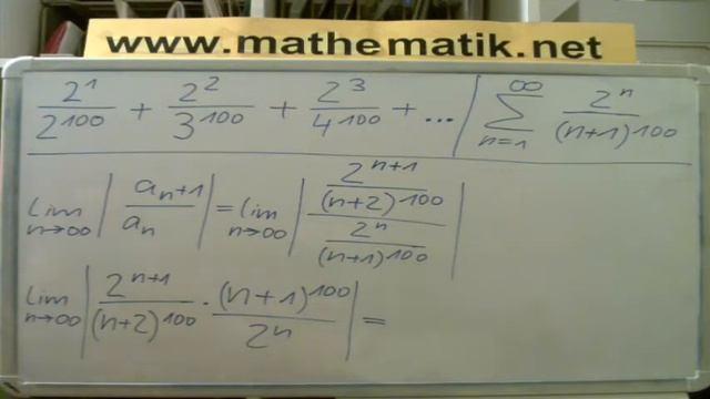 Quotientenkriterium - Aufgabe - ∑ 2ⁿ / (n+1)^100 смотреть онлайн