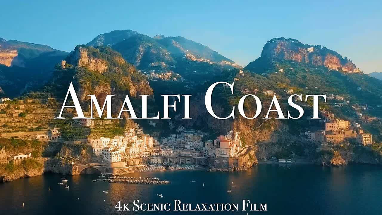 The Amalfi Coast 4K - Scenic Relaxation Film With Calming Music смотреть онлайн