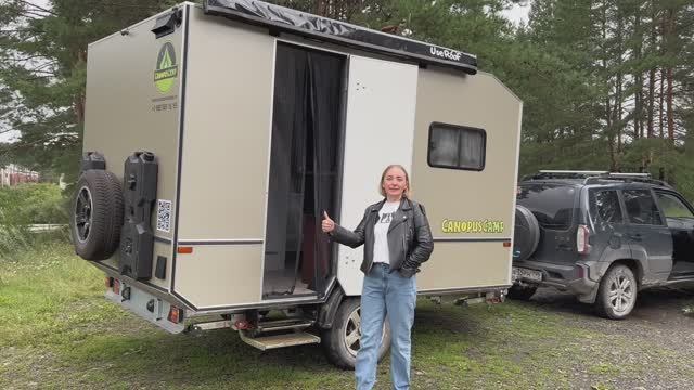 Прицеп-автодом, прицеп дача, кемпер российского производства до 750 кг CanopusCamp. смотреть онлайн