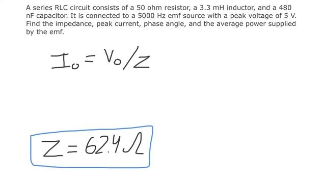 Series RLC Circuits - Impedance, Peak/RMS Values, Phase Angle, Power - Practice Problem смотреть онлайн
