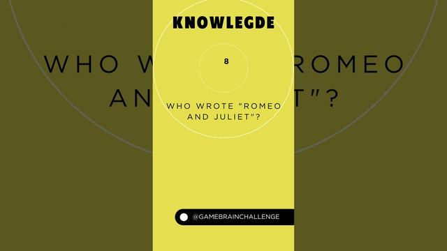 Who wrote "Romeo and Juliet"? #challenge #knowledge #quiz смотреть онлайн