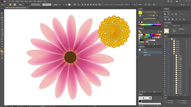 Create Simple Flowers With Gradient Mesh in Adobe Illustrator смотреть онлайн