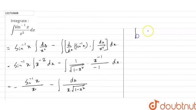 Integrate : int (sin^(-1)x)/(x^(2))dx | 12 | INTEGRATION BY PARTS | MATHS | CHHAYA PUBLICATION ... смотреть онлайн