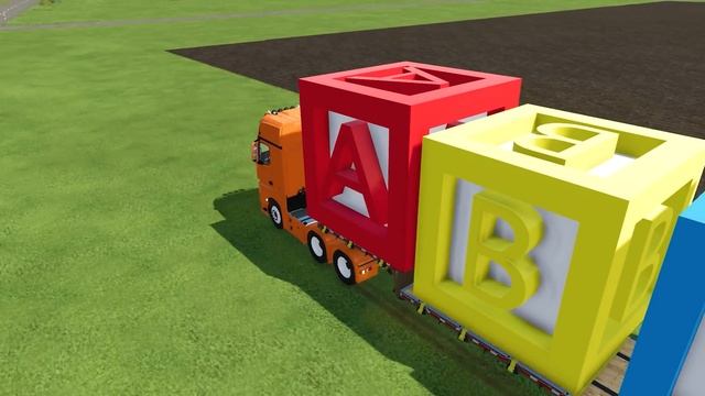 TRANSPORT OF COLORS ! ABC CUBE ! ALPHABET TRANSPORTING with TRUCKS & TRACTORS ! Farming Simulator 2 смотреть онлайн