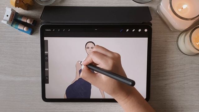 Draw with me - Procreate digital fashion illustration - timelapse смотреть онлайн