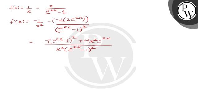 The function \( f(x)=\frac{1}{x}-\frac{2}{e^{2 x}-1}, x \neq 0 \), is continuous at \( x=0 \). T... смотреть онлайн