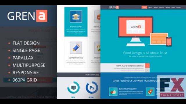 Preview Grena | Multi-Purpose Parallax PSD Landing Page смотреть онлайн