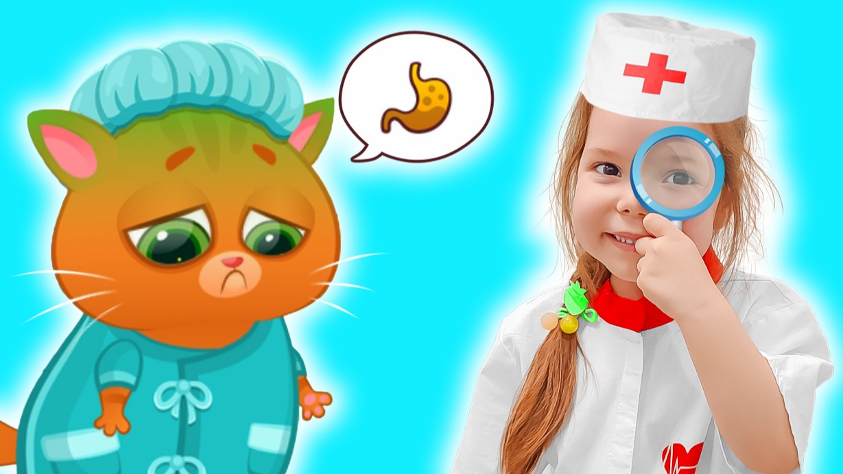 Сборник мультиков для детей про котика Bubbu и Настю доктора | Настя лечит Бубу смотреть онлайн