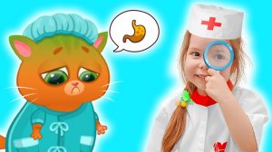 Сборник мультиков для детей про котика Bubbu и Настю доктора | Настя лечит Бубу