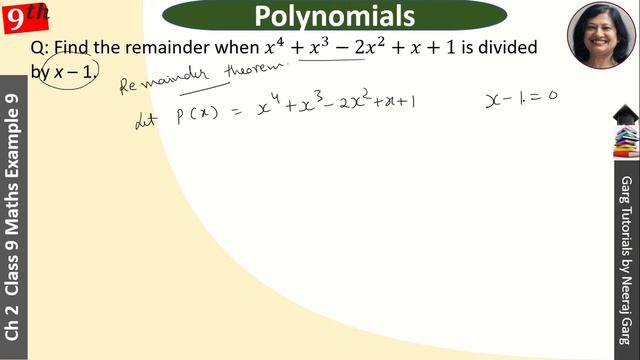 Find the Remainder when x4 + x3 – 2x2 + x + 1 is divided by x – 1| Division of polynomials class 8 смотреть онлайн