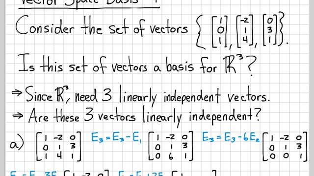 Linear Algebra Example Problems - Vector Space Basis Example #1 смотреть онлайн