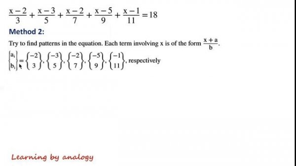 Solve an equation by intuitive and simpler methods, large amounts of computations can be avoided.