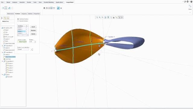 Ribbon bow surface modelling: PTC Ceo surface modelling: NURBS modeling #bow #nurbs смотреть онлайн