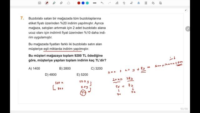ÖSYM ayarında Yüzde Problemleri | Barış Çelenk TYT смотреть онлайн