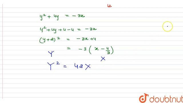 If 12x=k is the directrix of parabola y^2 + 4y+3x=0, then which of the following true? (A) k=25 ... смотреть онлайн