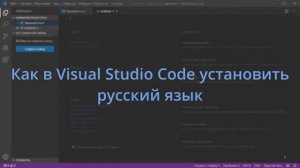 Как в Visual Studio Code установить русский язык