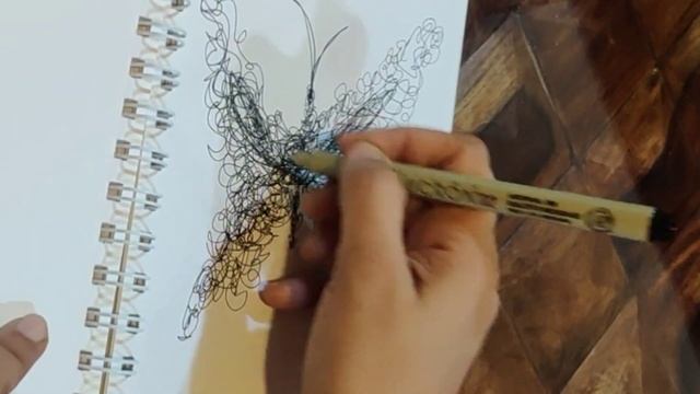 In just 4:28 mints Drawn it - Scribble Art by Micron pen| Pen Drawing | Butterfly Drawing смотреть онлайн