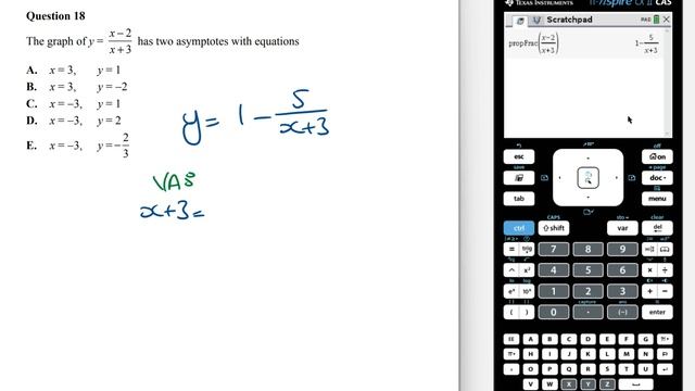 Finding Asymptotes of a Hyperbola Function (Using CAS propFrac Command) | Maths Methods смотреть онлайн