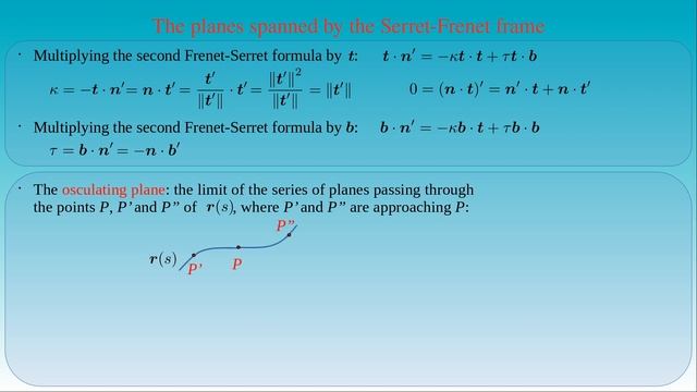 Velocity and acceleration in moving frame - Frenet-Serret formulae смотреть онлайн